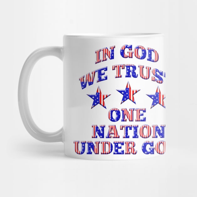 In God We Trust One Nation Under God Patriotic Design by Roly Poly Roundabout